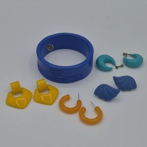 Colorful Hoop and Bangle Jewelry Set